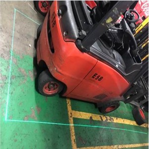 Rood gemonteerde voetgangerswaarschuwingslamp aan zijkant voor palletstapelaars / dieselwagens