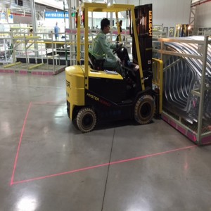 Rood of groen laser-vorkheftruckveiligheidslicht voor magazijn